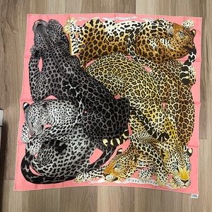 HERMES LAZY LEOPARDS 90CM SILK SCARF